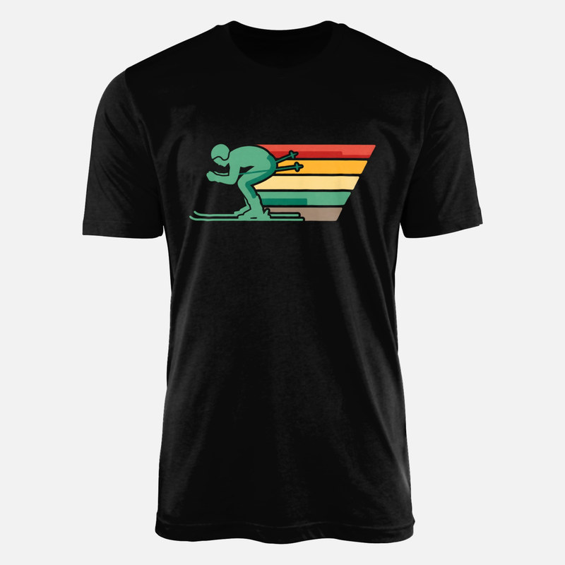 T-shirts: Skifahrer mit Retro-Streifen