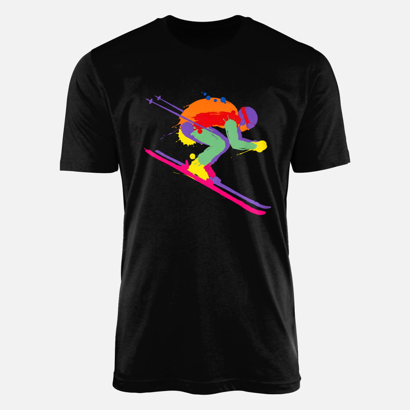T-shirts: Skifahrer Farbspritzer