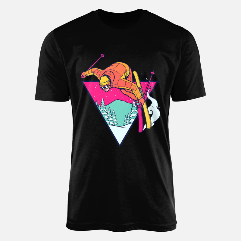T-shirts: Skifahrer Retro Sprung Dreieck
