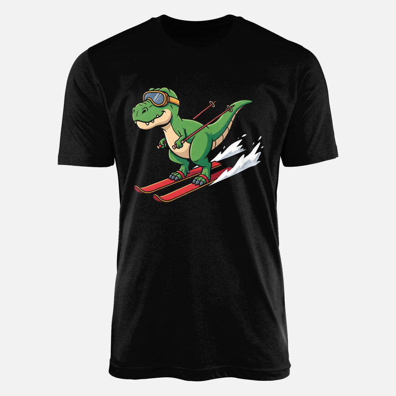 T-shirts: Skifahrender T-Rex Dinosaurier