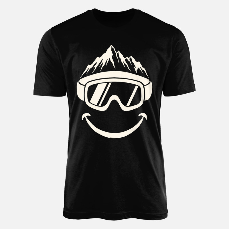 T-shirts: Skibrille mit Bergpanorama und L&auml;cheln