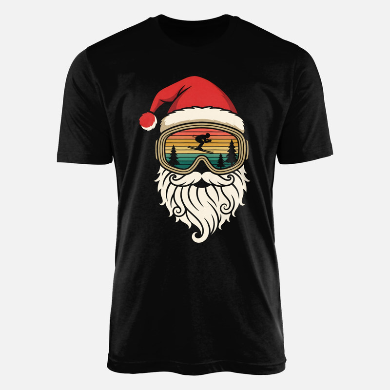 T-shirts: Skifahrrender Weihnachtsmann mit Skibrille