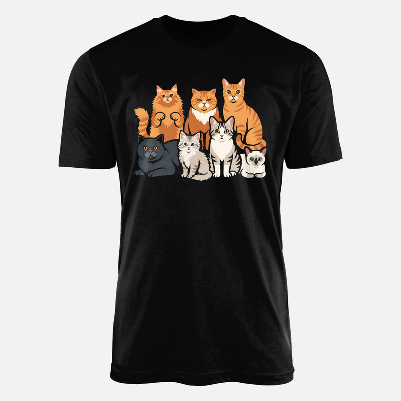 T-shirts: Sieben Katzen Gruppe