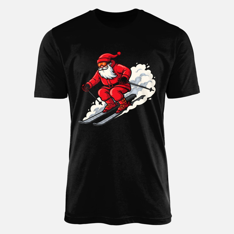 T-shirts: Weihnachtsmann auf Skiern