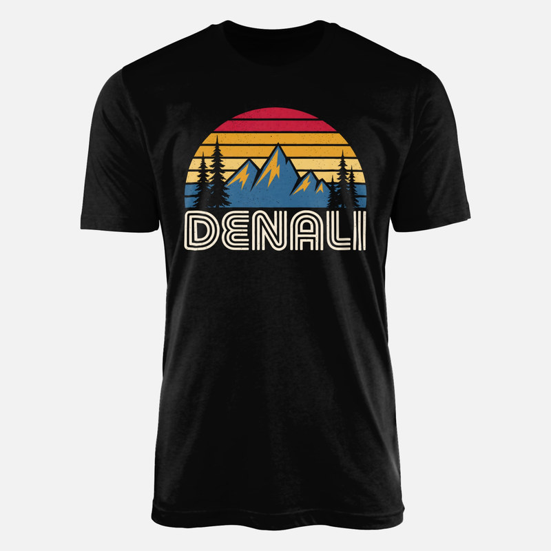 T-shirts: Denali Berg Retro Sonnenuntergang