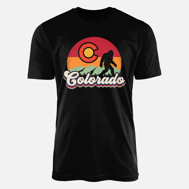 T-shirts: Bigfoot Colorado Retro Berglandschaft
