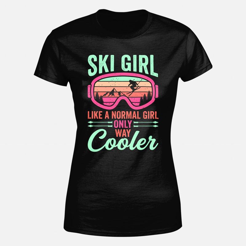 T-shirts: Ski-M&auml;dchen Viel Cooler Vintage