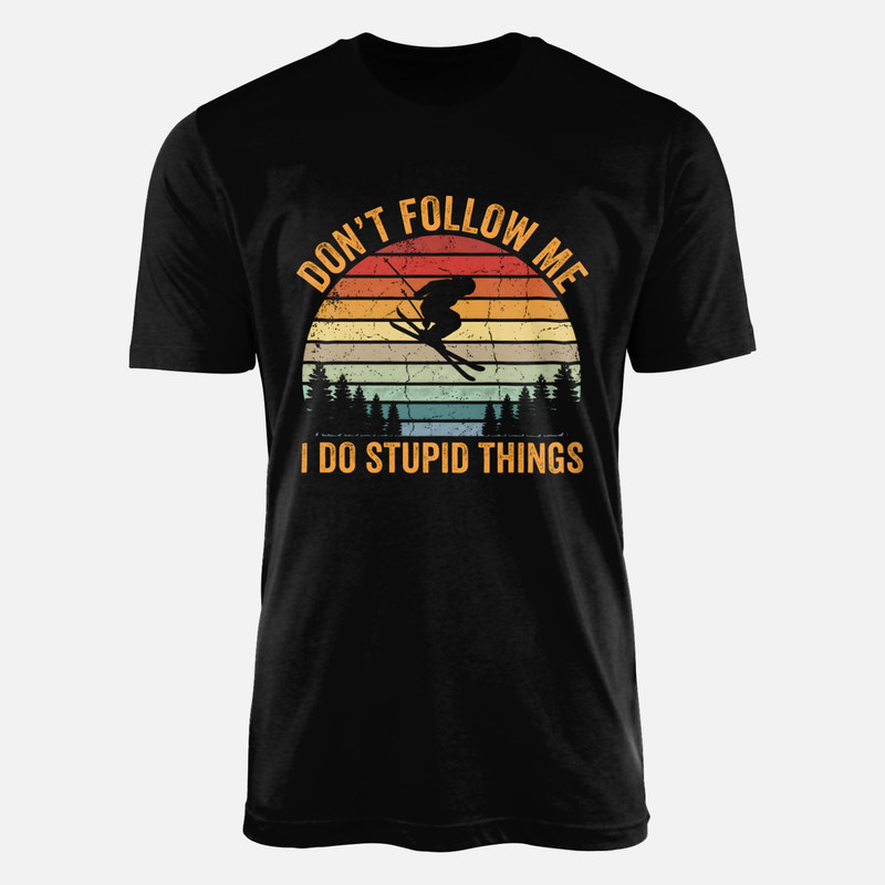 T-shirts: Lustiger Skifahrer Don't Follow Me Retro