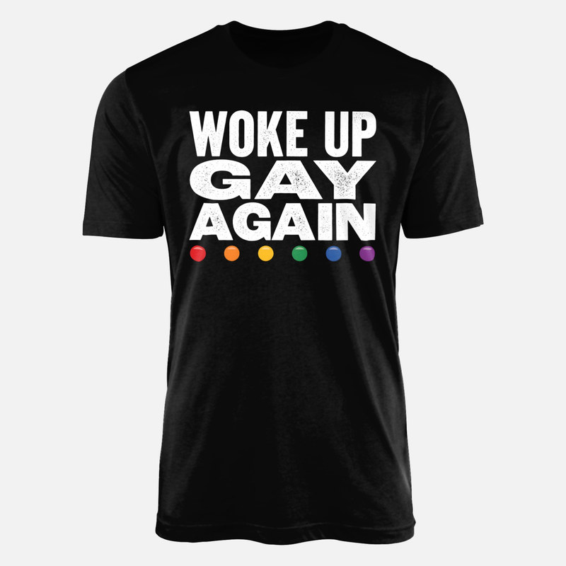 T-shirts: Wieder schwul aufgewacht mit Regenbogen