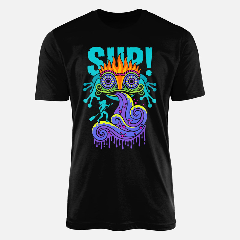 T-shirts: Paddle Surf mit Psychedelischem Tiki