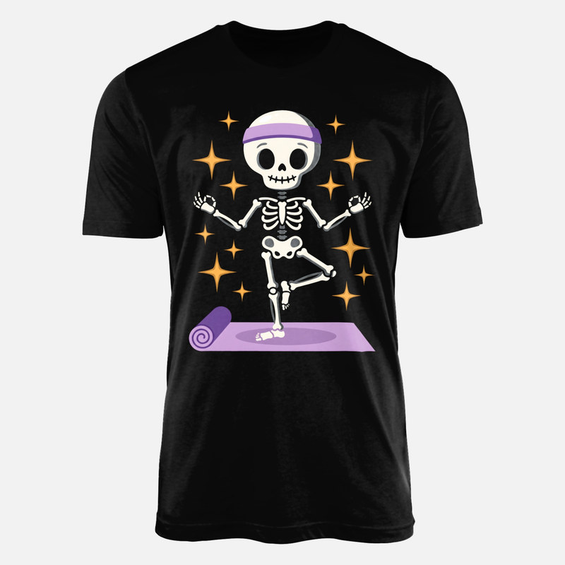 T-shirts: Skelett beim Yoga