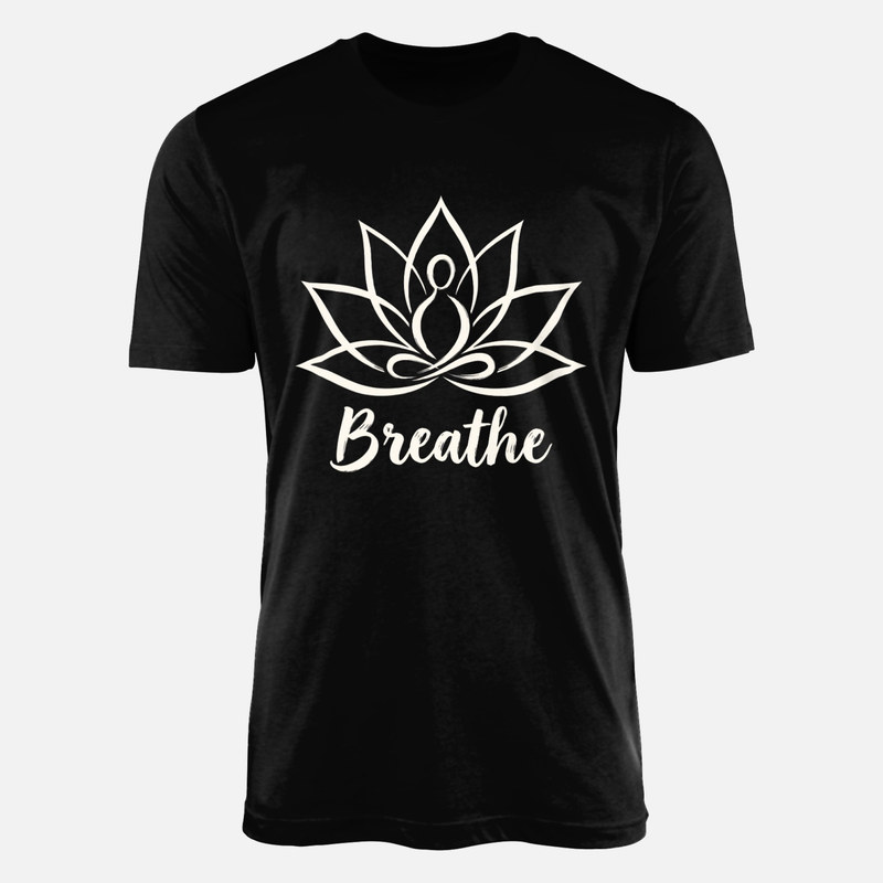 T-shirts: Meditation in Lotusbl&uuml;te mit Breathe