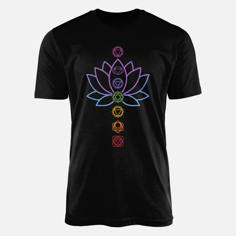 T-shirts: Lotusbl&uuml;te mit 7 Chakren