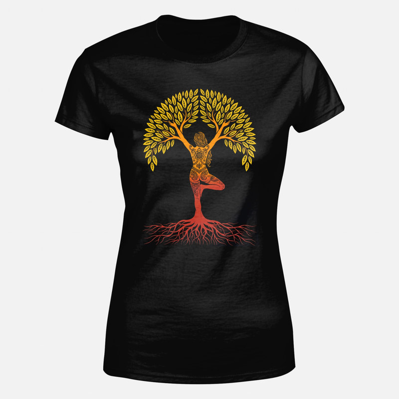 T-shirts: Yoga-Baumfrau mit Mandala