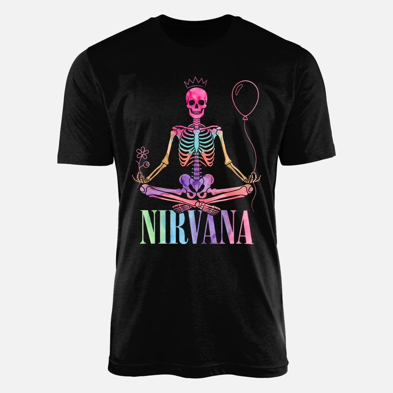T-shirts: Meditierendes Skelett Nirvana Aquarell