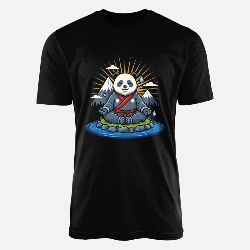 T-shirts: Meditierender Panda im Lotussitz