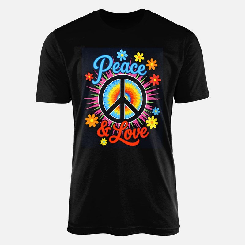 T-shirts: Peace &amp; Love Batik Friedenszeichen