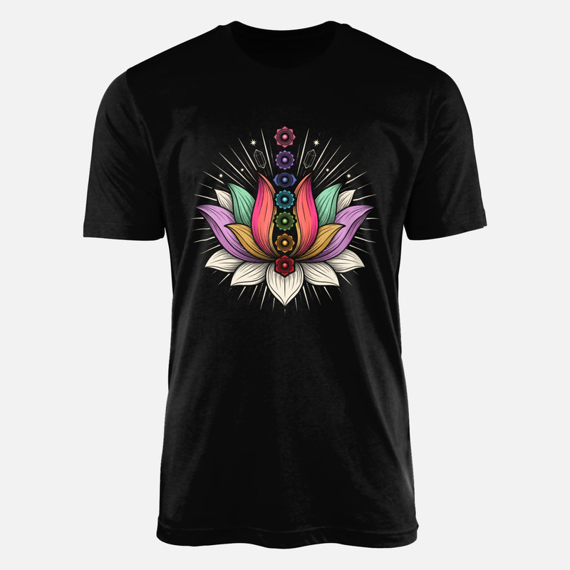 T-shirts: Lotusbl&uuml;te mit Sieben Chakren