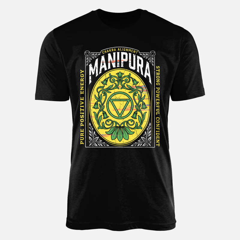 T-shirts: Manipura Chakra mit Blumenrahmen