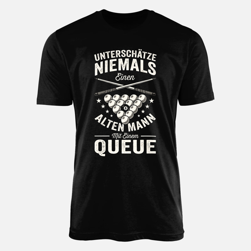T-shirts: Alter Mann mit Billard Queue