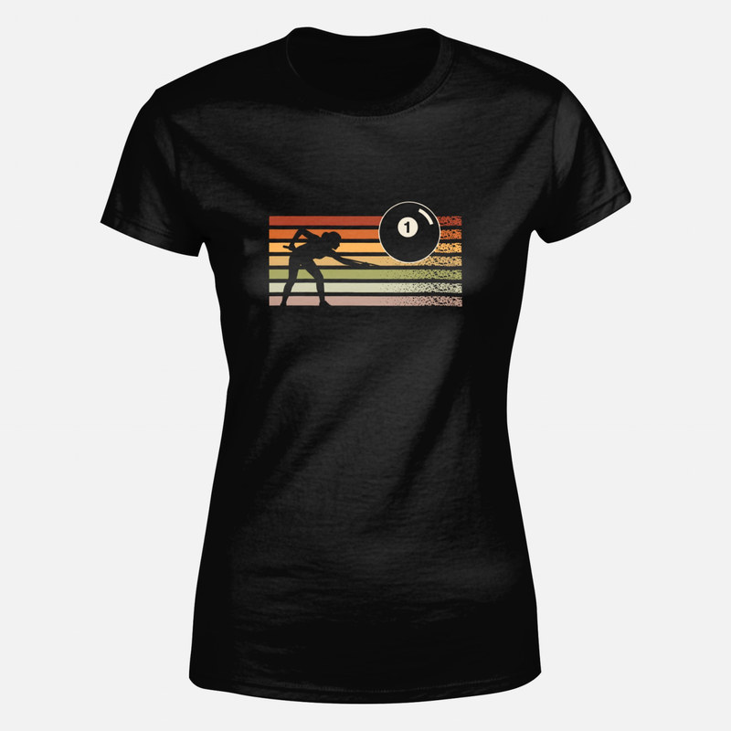 T-shirts: Billardspielerin Vintage Sonnenuntergang