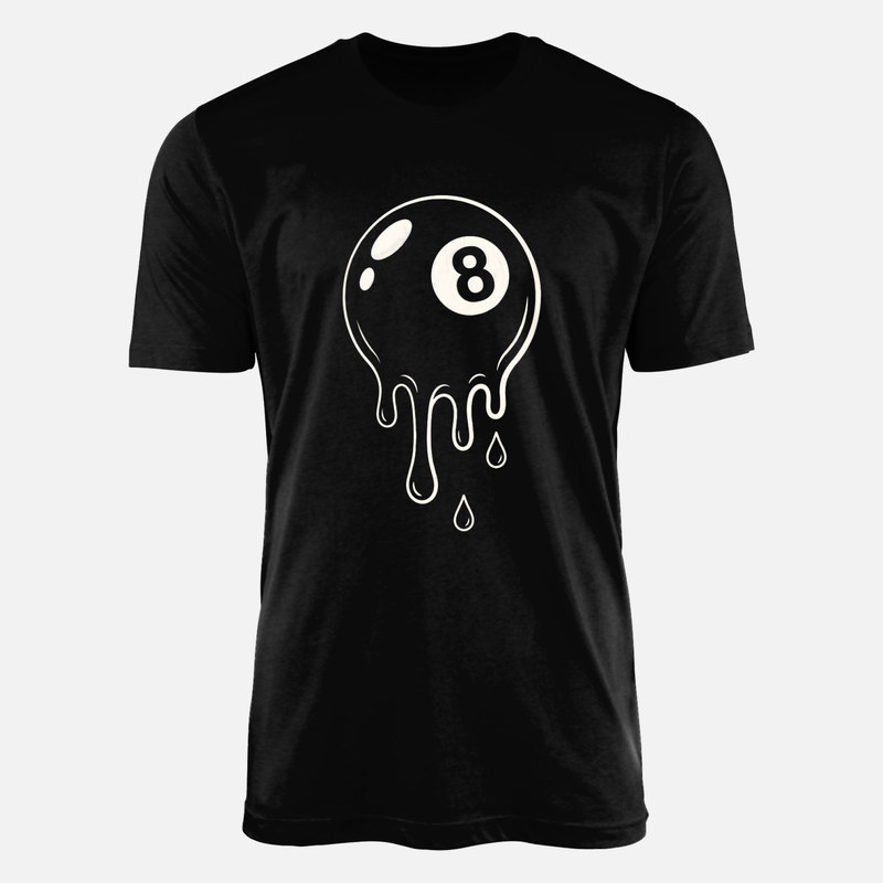 T-shirts: Schmelzende 8er Billardkugel