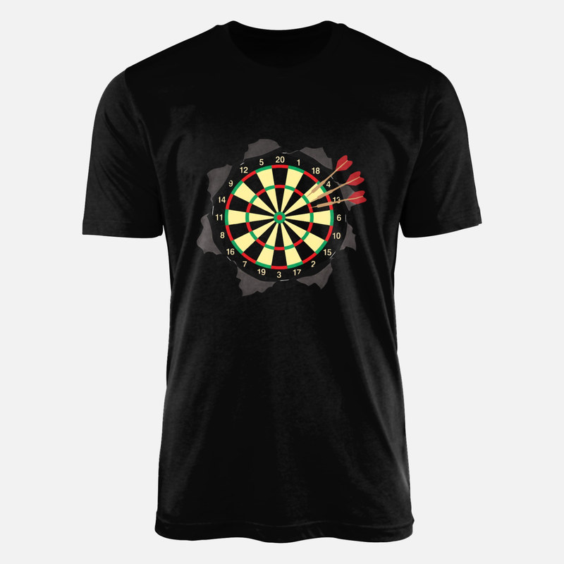 T-shirts: Dartscheibe mit Riss-Effekt 3D