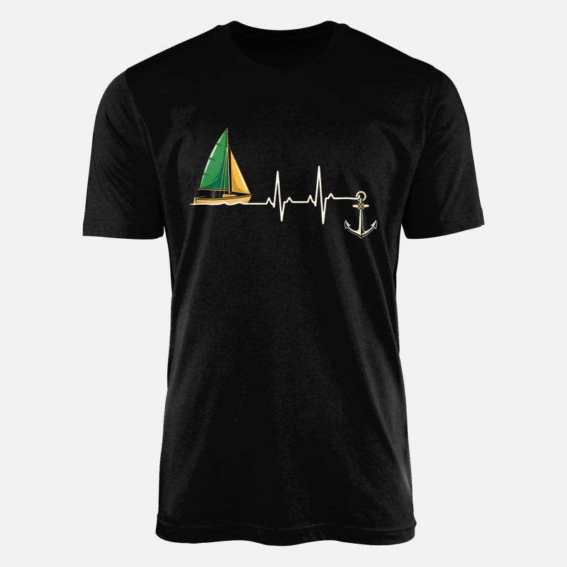 T-shirts: Herzschlag Segelboot und Anker