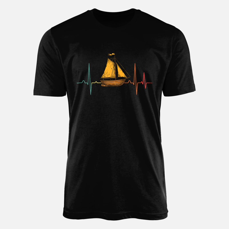 T-shirts: Segelboot EKG Retro Farbverlauf