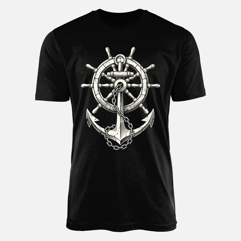 T-shirts: Anker und Steuerrad Gravur