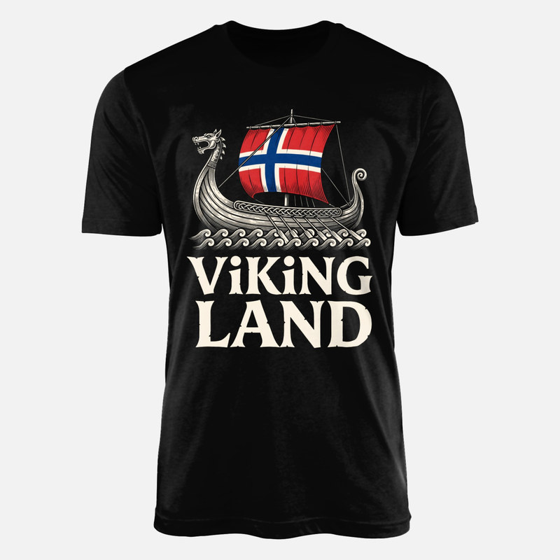 T-shirts: Wikingerschiff mit Norwegen-Flagge