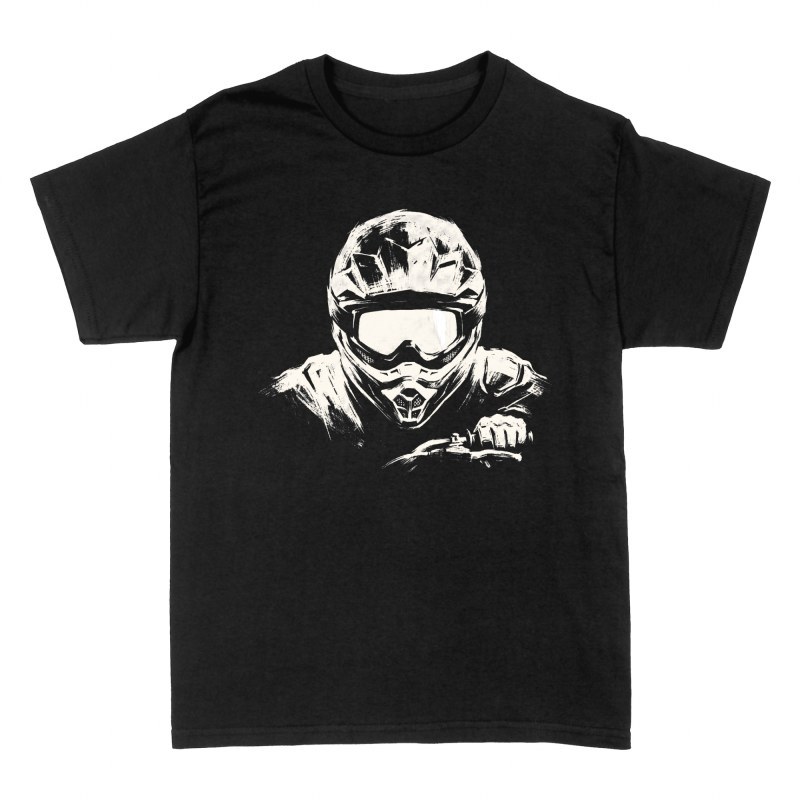 T-shirts: Motocross-Fahrer mit Helm Grunge-Stil