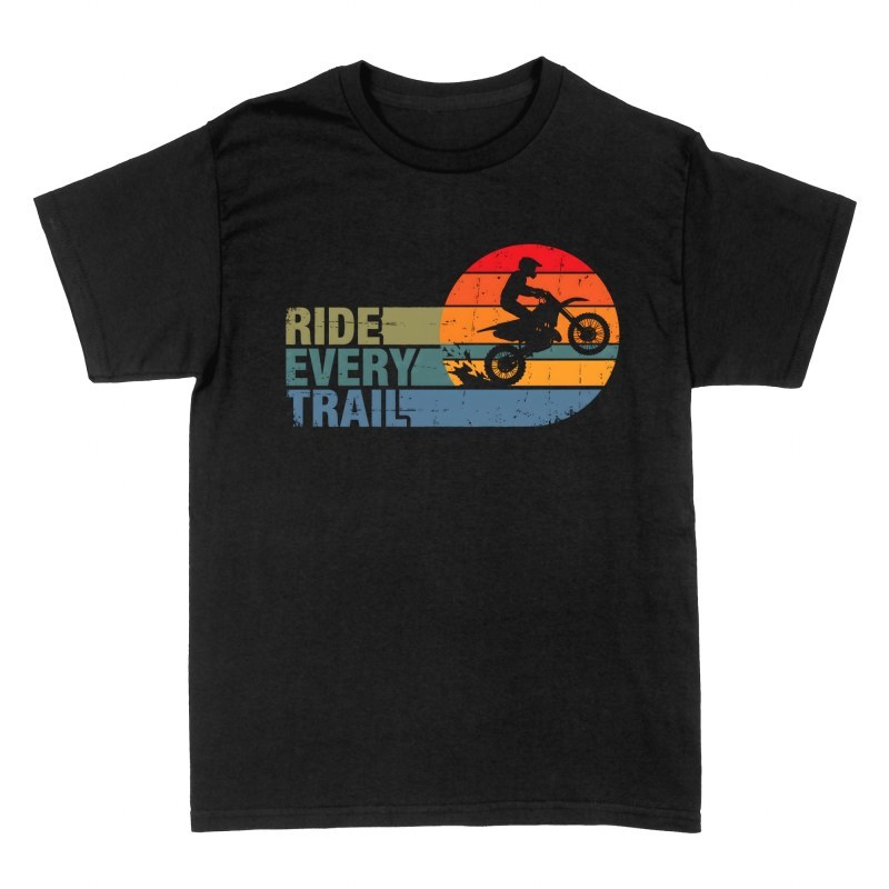 T-shirts: Motocross Sprung im Retro-Sonnenuntergang