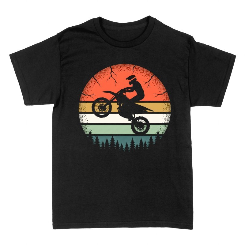 T-shirts: Motocross-Sprung im Retro-Sonnenuntergang