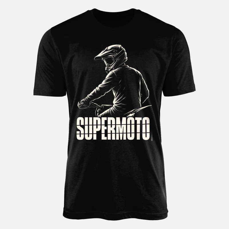 T-shirts: Supermoto Fahrer Retro Holzschnitt