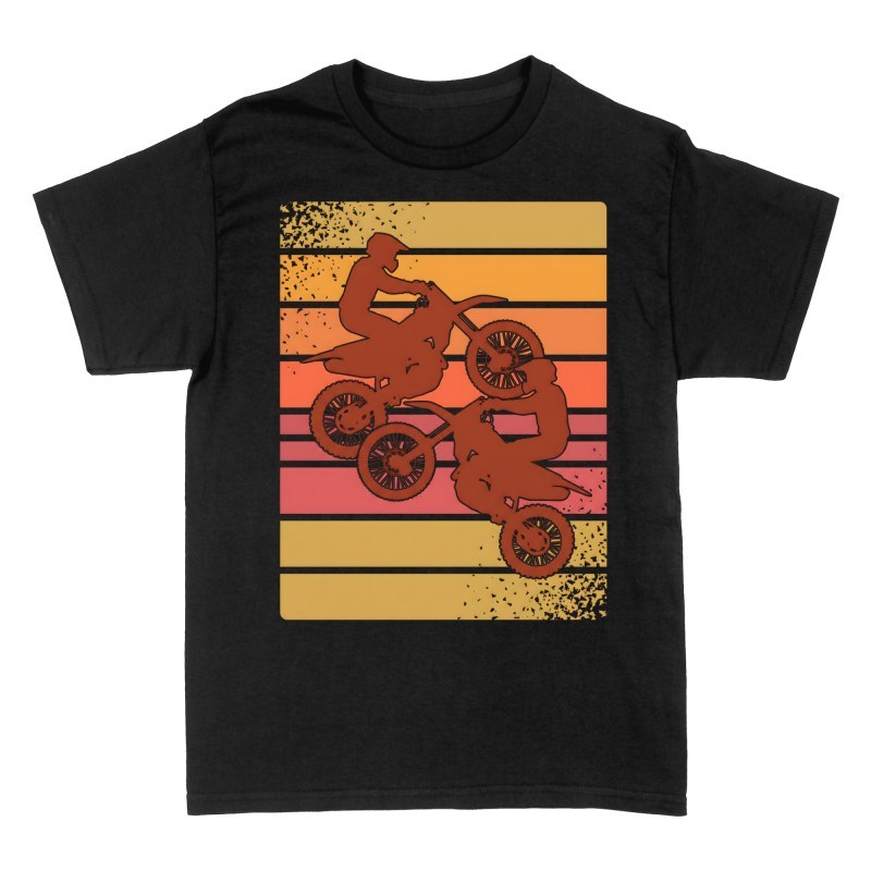 T-shirts: Motocross Retro Sonnenuntergang
