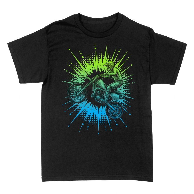 T-shirts: Motocross Sprung mit Farbklecks