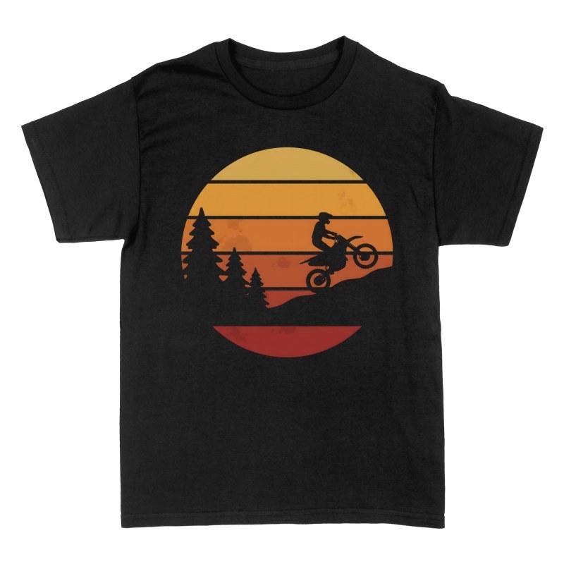 T-shirts: Motocross Retro Sonnenuntergang