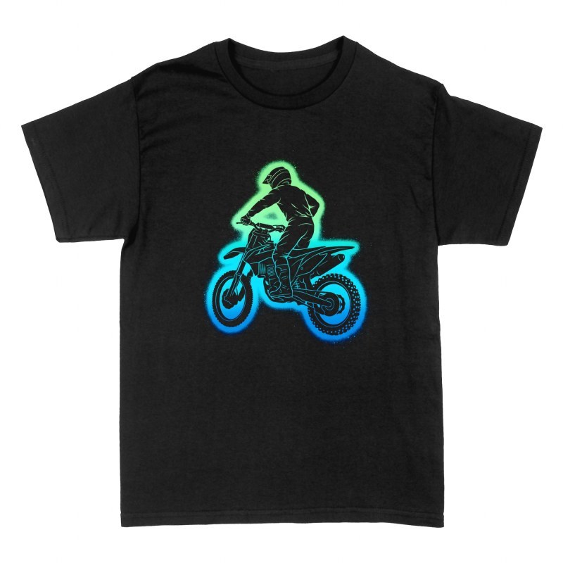 T-shirts: Motocross-Fahrer mit Neon-Glow