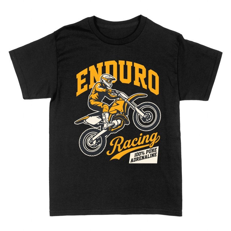 T-shirts: Enduro-Fahrer beim Sprung Retro