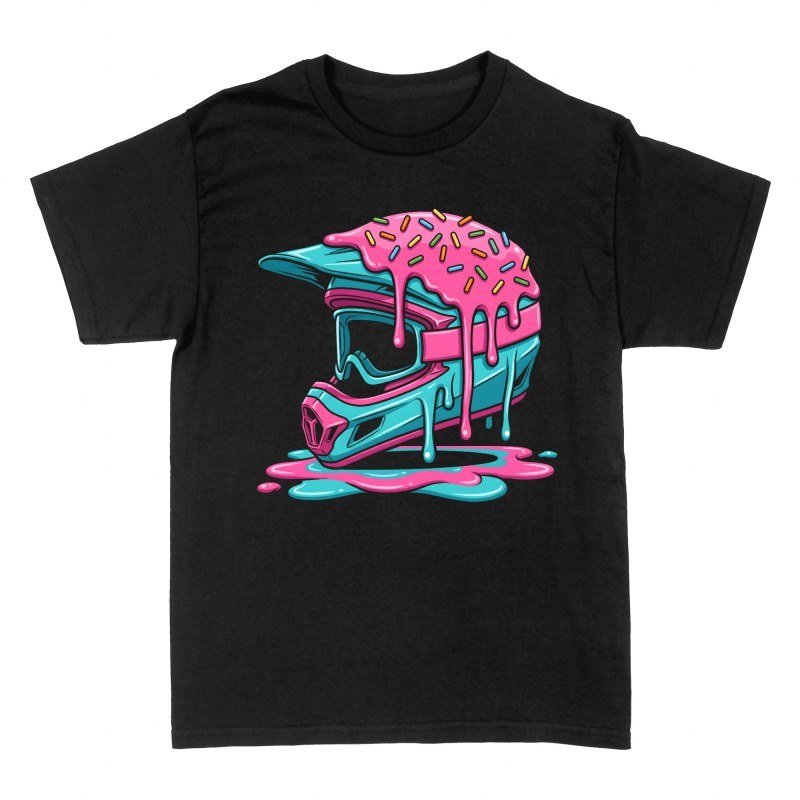 T-shirts: Motocross-Helm mit Donut-Glasur