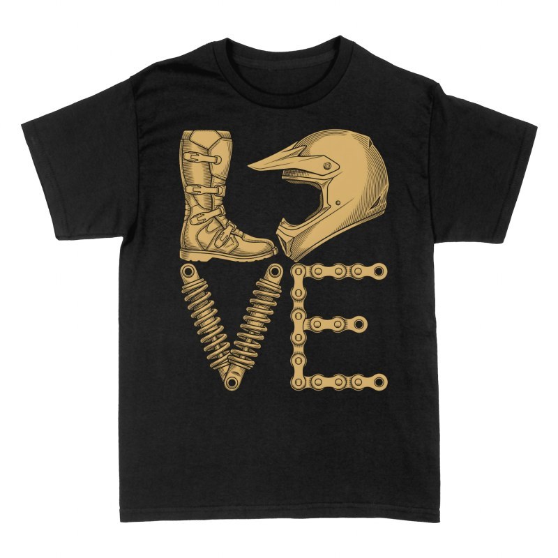 T-shirts: Love aus Motocross-Ausr&uuml;stung