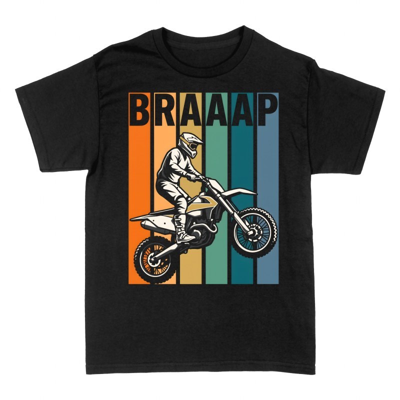 T-shirts: Motocross-Fahrer Braaap Retro