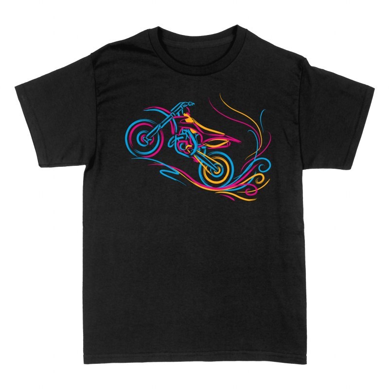 T-shirts: Neon Motocross Linien
