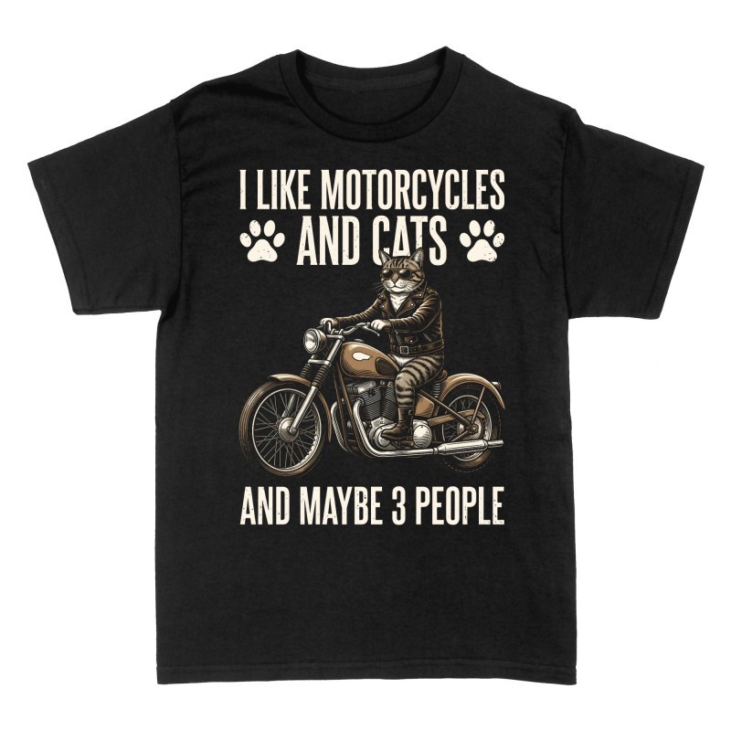 T-shirts: Motorrad Katze & Vielleicht 3 Leute