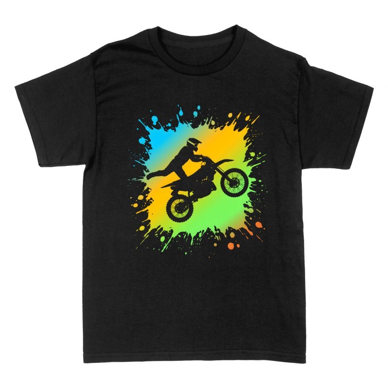 T-shirts: Motocross-Sprung mit Farbspritzern