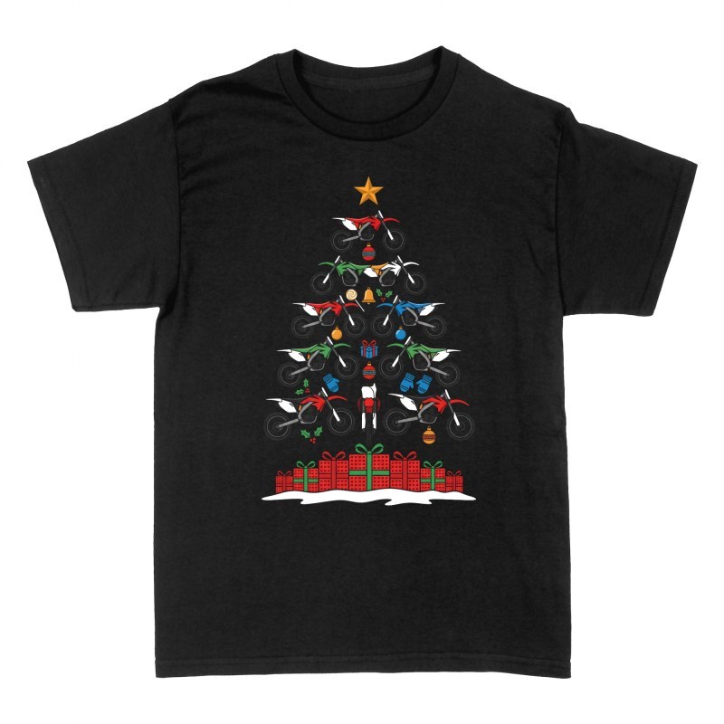 T-shirts: Motocross-Weihnachtsbaum mit Stern