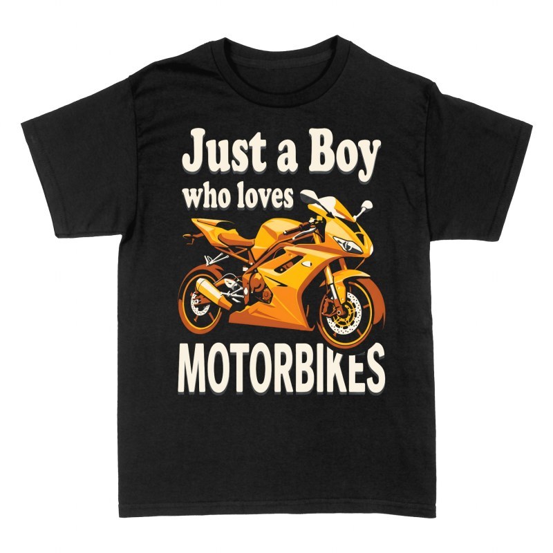 T-shirts: Junge liebt Motorr&auml;der Gelbe Rennmaschine