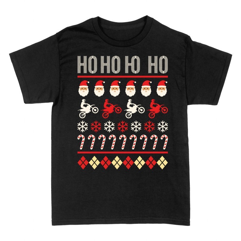 T-shirts: Motocross Ugly Christmas Sweater Ho Ho Ho