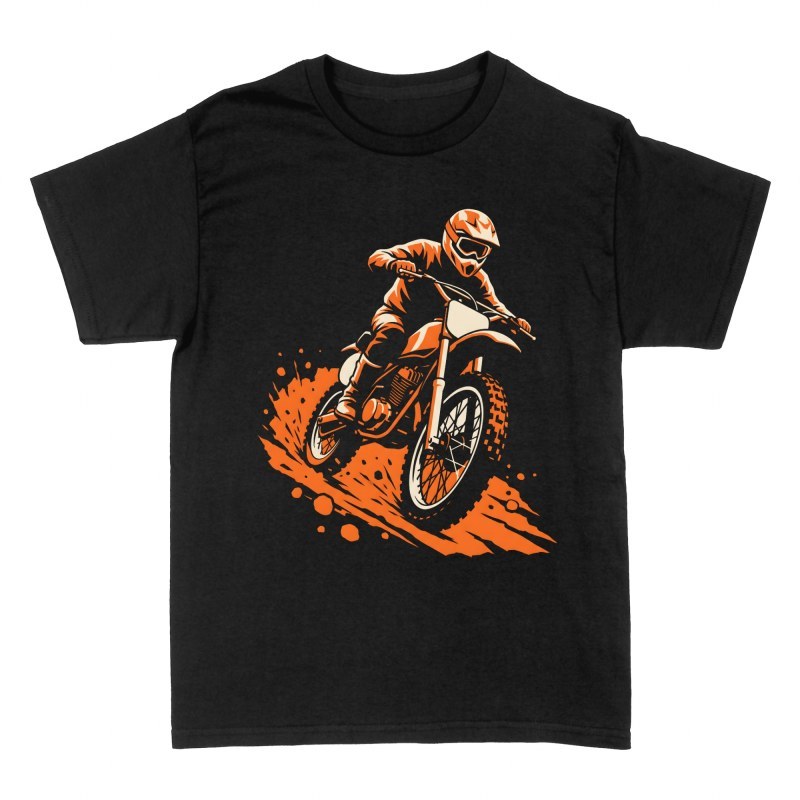 T-shirts: Motocross-Fahrer im Drift